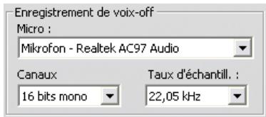 PINNACLE STUDIO 12 - Options d'enregistrement de la voix-off - 1