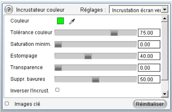 PINNACLE STUDIO 12 - L'interface de l'effet incrustation couleur (Chroma Key) - 1