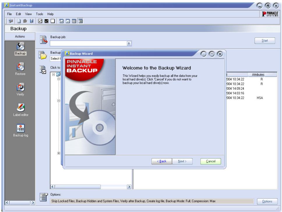 PINNACLE STUDIO MEDIASUITE - Starting InstantBackup - 1