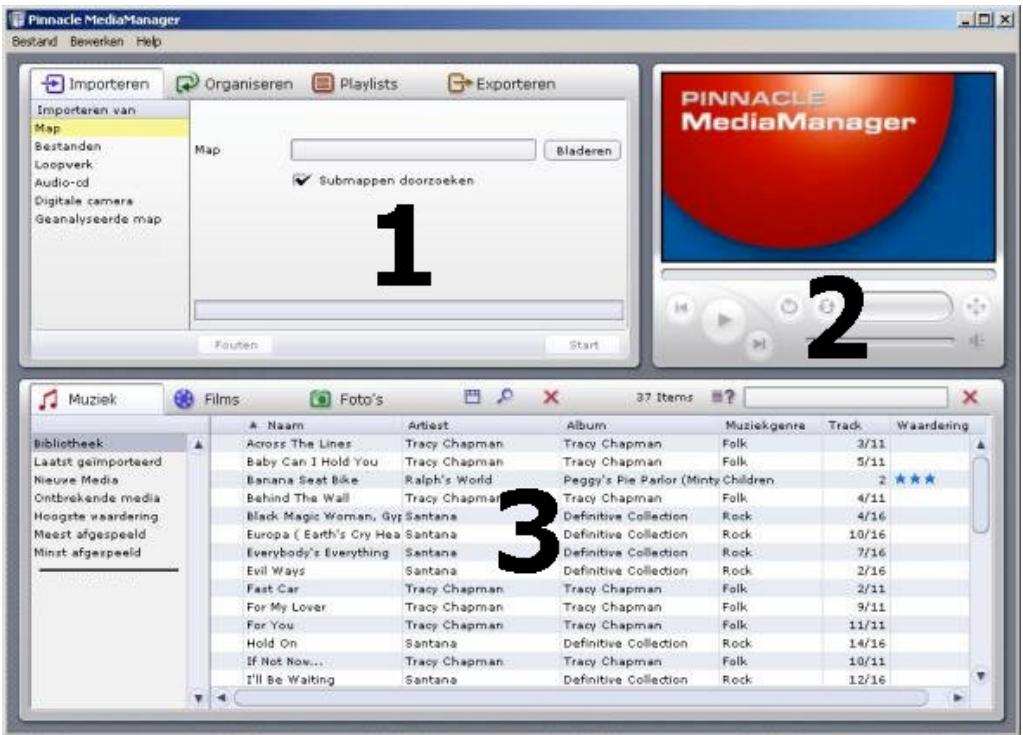 PINNACLE STUDIO MEDIASUITE - Het startvenster van de Pinnacle MediaManager - 1