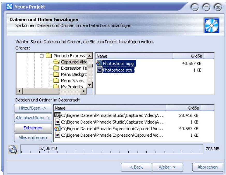 PINNACLE STUDIO MEDIASUITE - Eine Daten-Disc mit dem Assistenten erstellen - 1