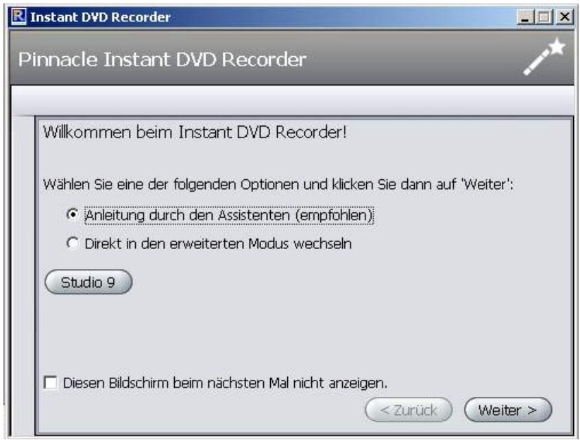 PINNACLE STUDIO MEDIASUITE - Das Startfenster - 1