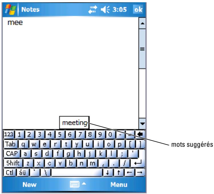 DELL AXIM X51V - Saisie de texte à l'aide du panneau de saisie - 2