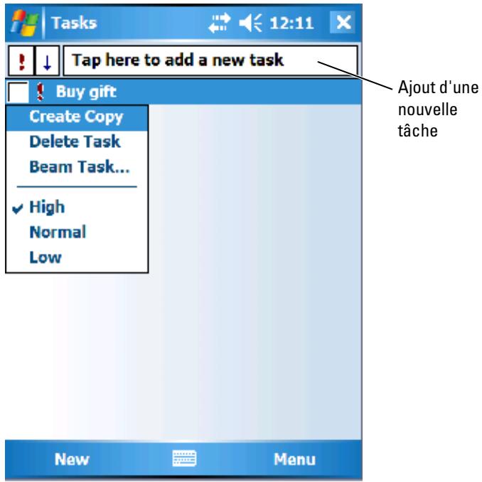 DELL AXIM X51V - Menus contextuels - 1