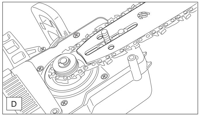 DOLMAR UC4003A - Montage du guide-chaine et de la chaîne - 6