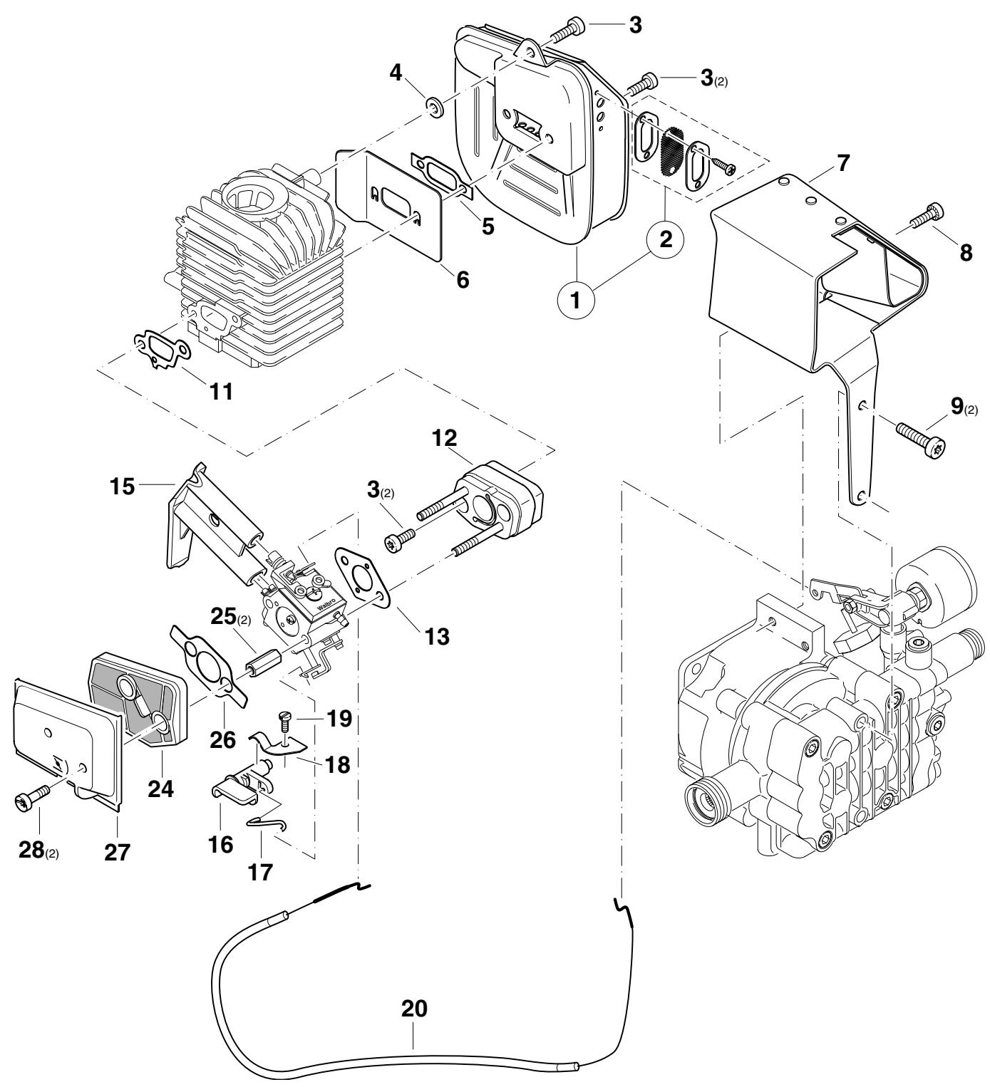 DOLMAR HP-450 - Liste de pièces détachées - 1