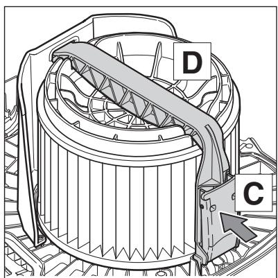NILFISK ATTIX 963 ED XC - Mise en place de l'élément filtrant : - 1