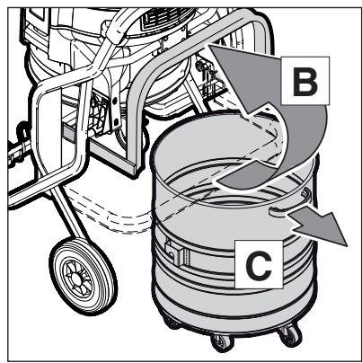 NILFISK ATTIX 963 ED XC - enlèvement de la cuve à saletés : - 2