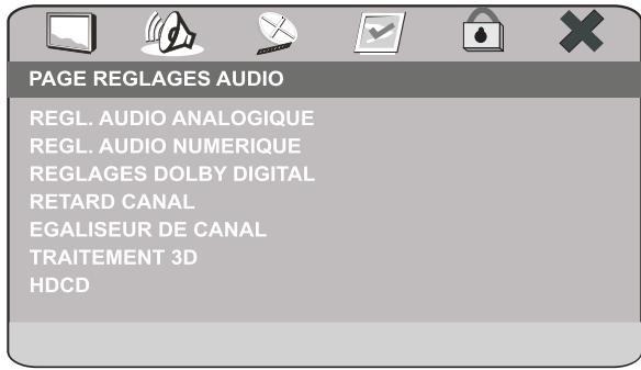 PEEKTON PK 6750 - PAGE REGLAGES AUDIO - 1