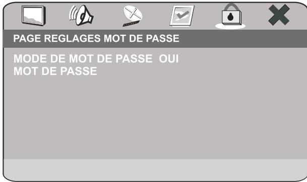 PEEKTON PK 6750 - PAGE REGLAGES MOT DE PASSE - 1