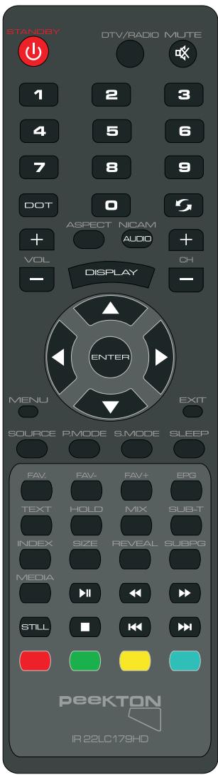 PEEKTON 22LC179HD - Telécommande du téléviseur - 1