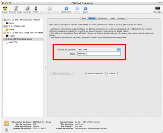 PEEKTON MINIPEEK 288 - Sous Mac OS X (suite) - 2