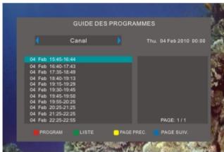PEEKTON PEEKBOX 264 HD PRO - Programmer un enregistrement - 1