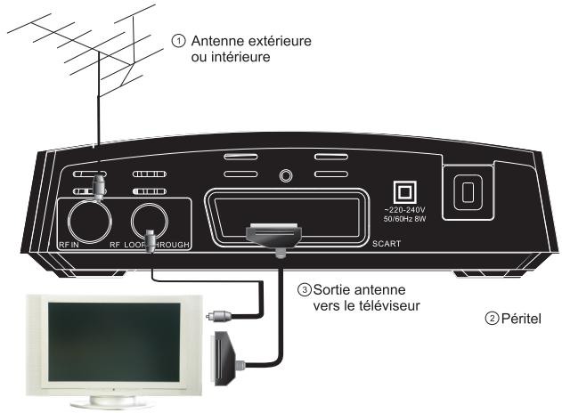 PEEKTON PK 1211 TNT - Raccordement à votre téléviseur - 1