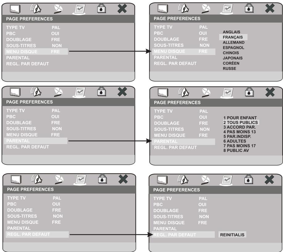 PEEKTON PK 8700 - Page PREFERENCES (suite) - 1