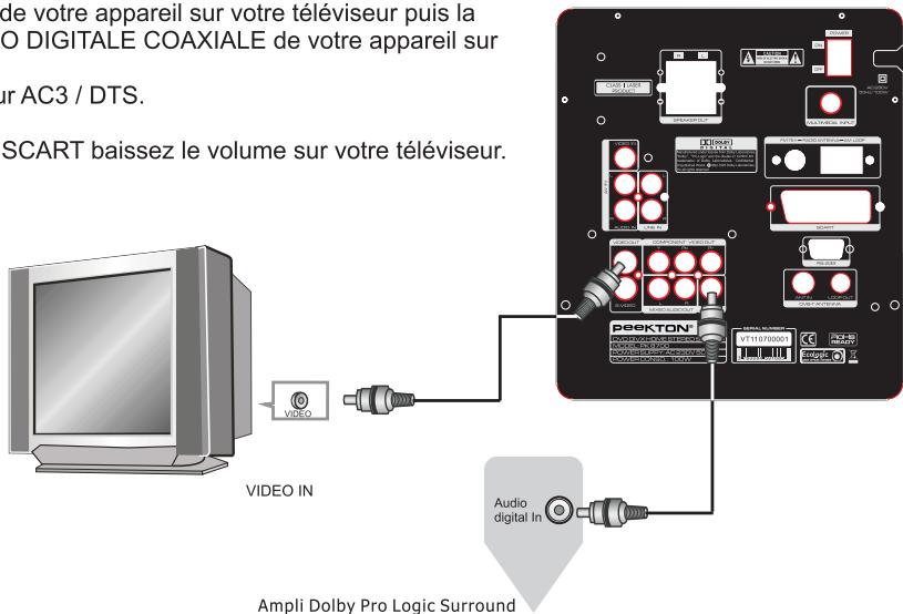 PEEKTON PK 8700 - Raccordement à un système Ac3 ou DTS - 1
