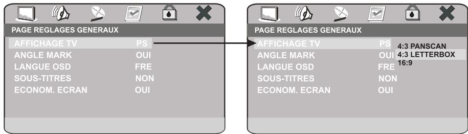PEEKTON PK 8700 - Page réglages généraux - 1