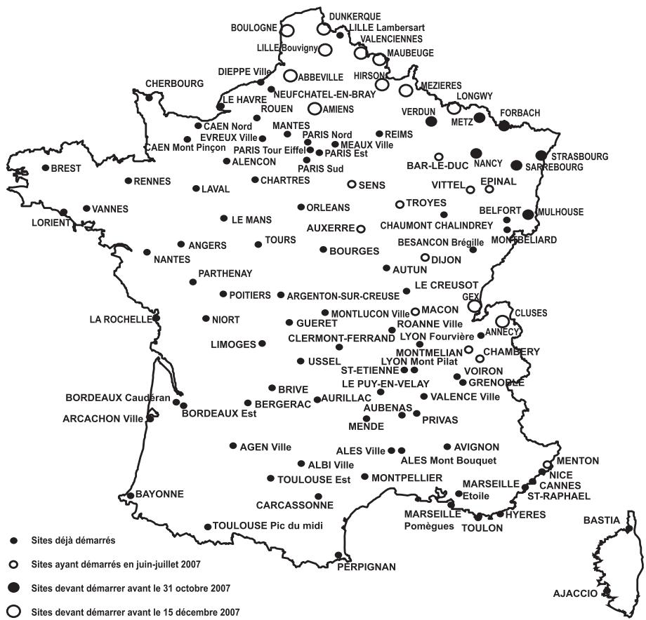 PEEKTON PK 8700 - Carte des sites TNT (source CSA) - 1