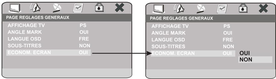 PEEKTON PK 8700 - Page réglages généraux (suite) - 1