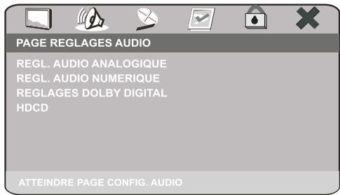 PEEKTON PK 8700 - Menu REGLAGES AUDIO - 1