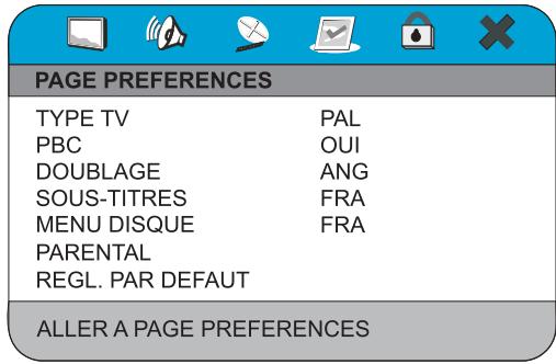 PEEKTON PK 9005 - Menu Réglages Préférences - 1