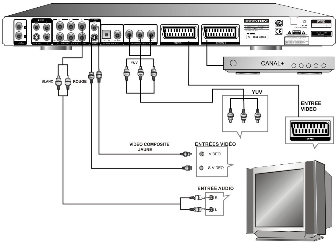 PEEKTON PK 9910 - Raccordement à votre télévisueur - 1