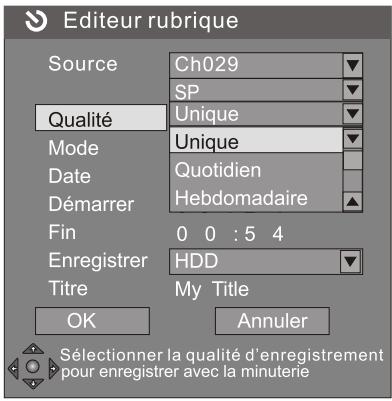 PEEKTON PK 9910 - Modes d'enregistrement (suite) - 1