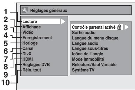 FUNAI TD6D-D4413DB - Réglages généraux - 1