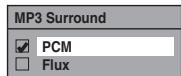 FUNAI TD6D-D4413DB - Réglages pour les MP3 Surround (Par défaut: PCM) - 1