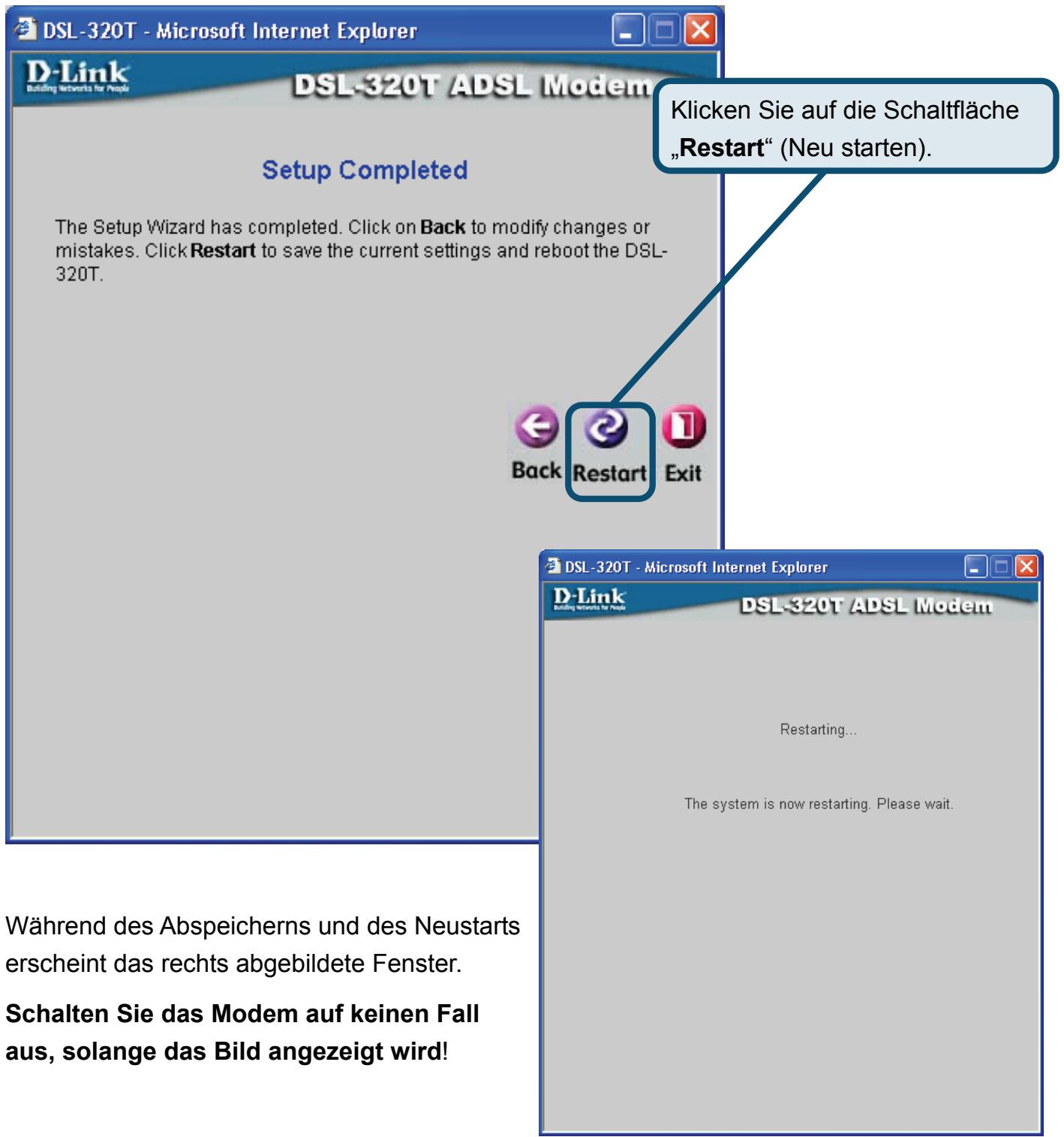 D-LINK DSL-320T - Setup abgeschlossen - 1