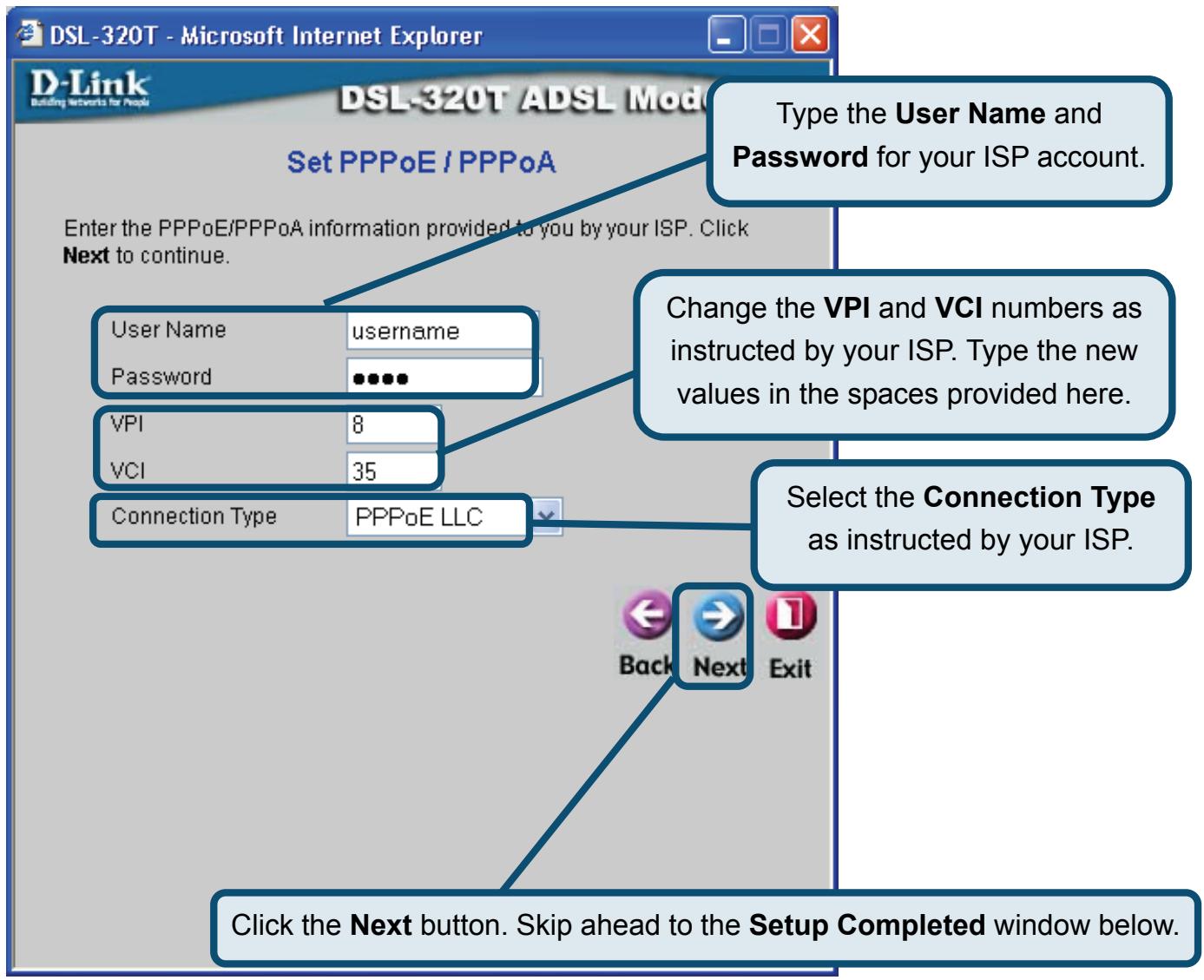 D-LINK DSL-320T - PPPoE/PPPoA Connections - 1