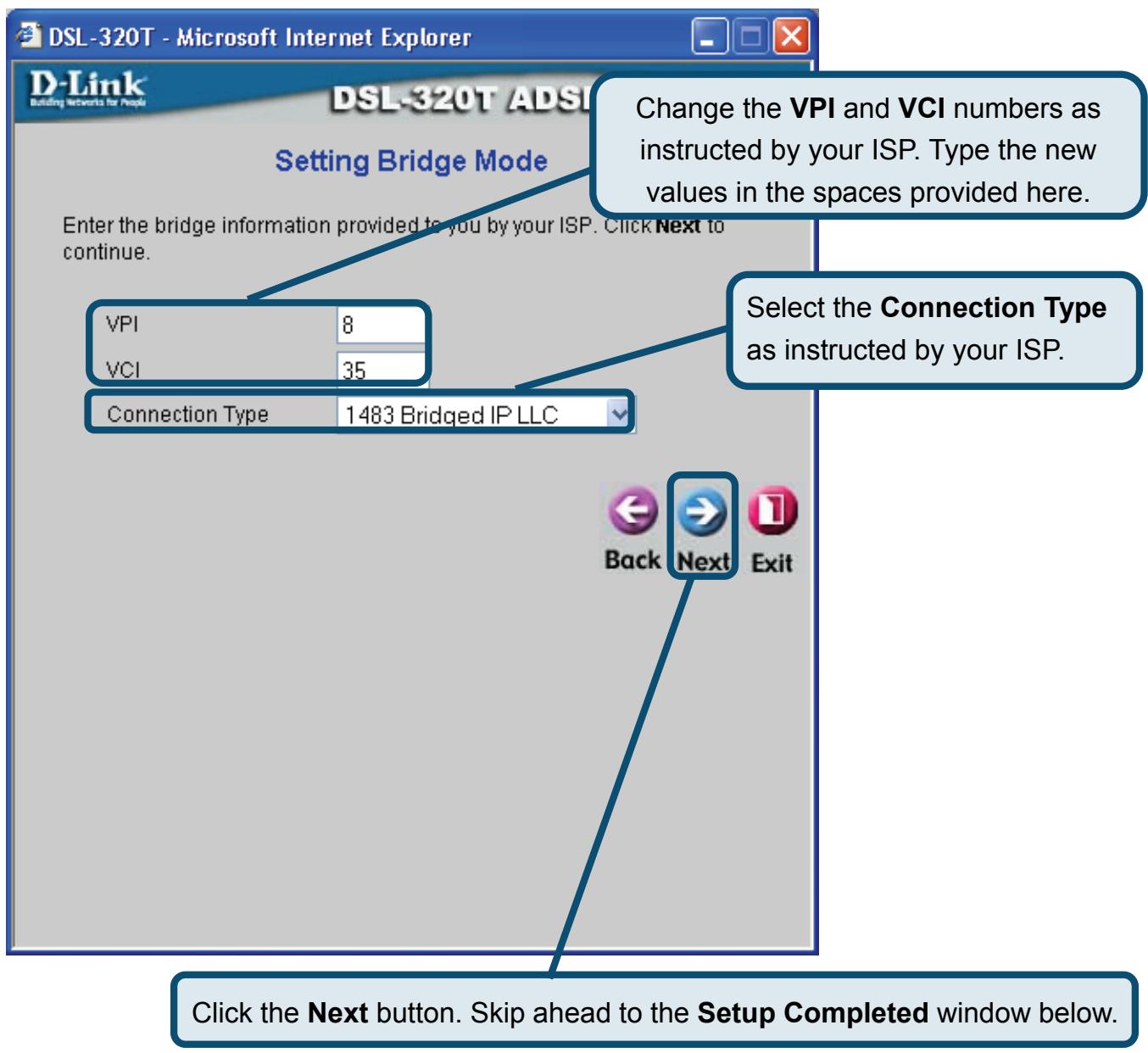 D-LINK DSL-320T - Bridge Connections - 1