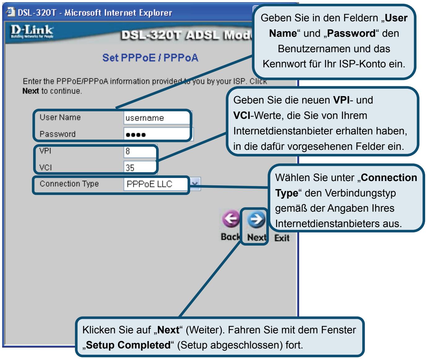 D-LINK DSL-320T - PPPoE/PPPoA-Verbindungen - 1