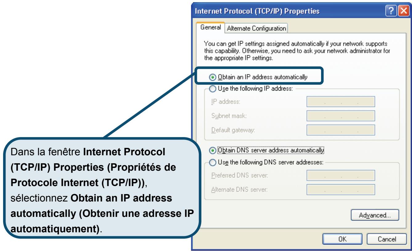 D-LINK DSL-320T - Configuration des paramètres IP sous Windows XP - 7
