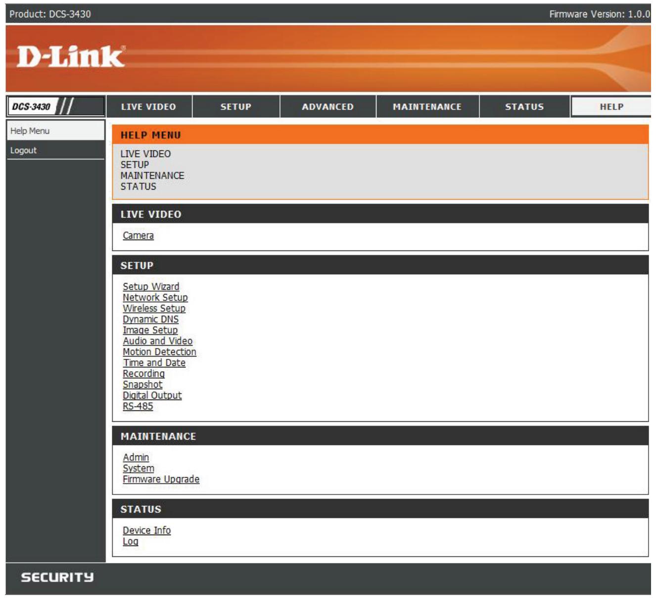 D-LINK DCS-3430 - Help - 1