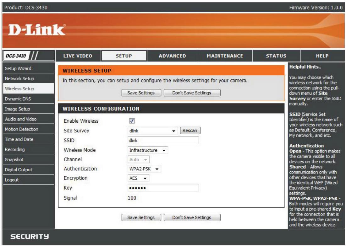 D-LINK DCS-3430 - Wireless Setup - 1