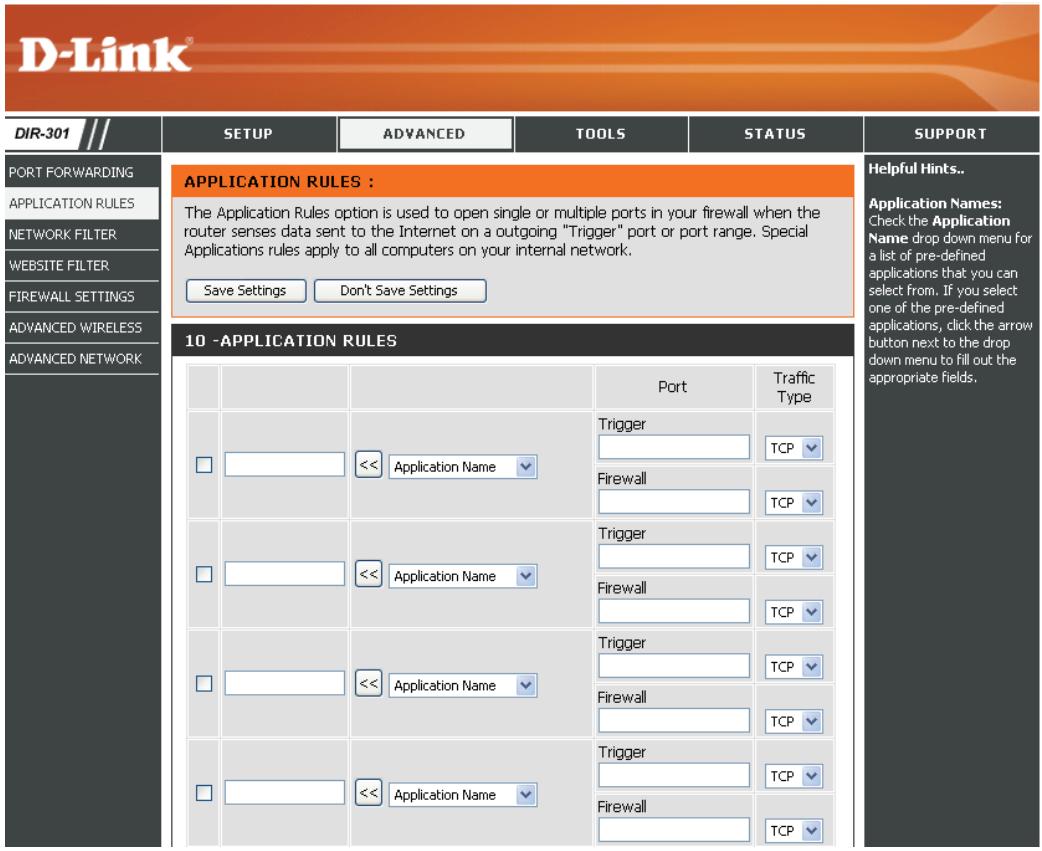 D-LINK DIR-300 - Règles d'application - 1