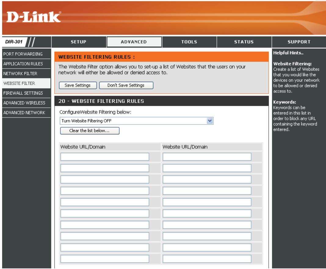 D-LINK DIR-300 - Filtre Web - 1