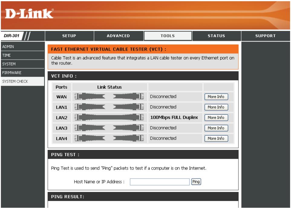 D-LINK DIR-300 - System Check (Contrôle du système) - 1