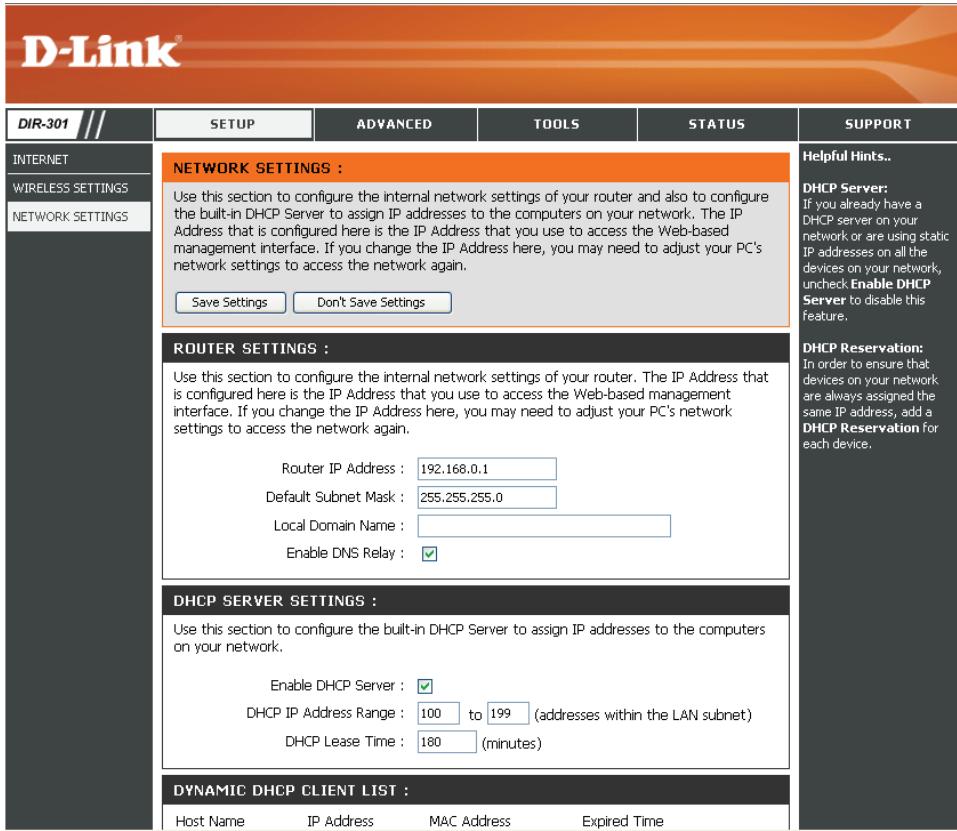 D-LINK DIR-300 - Paramètres réseau - 1