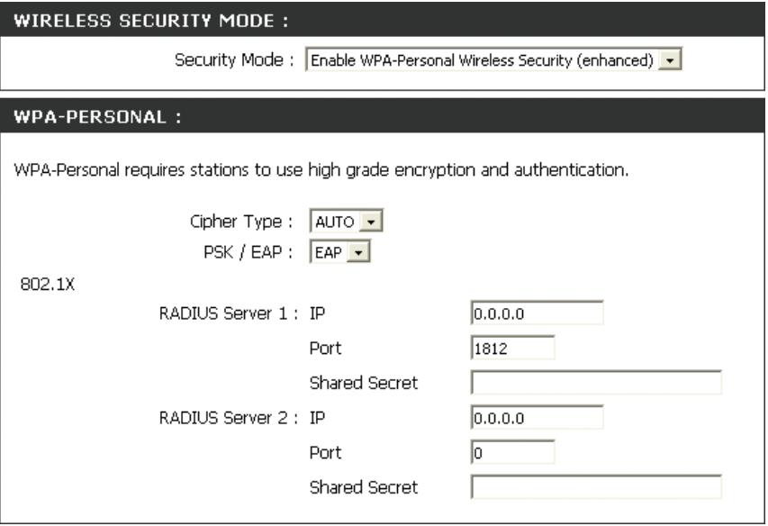 D-LINK DIR-300 - Configuration de WPA (RADIUS) - 1