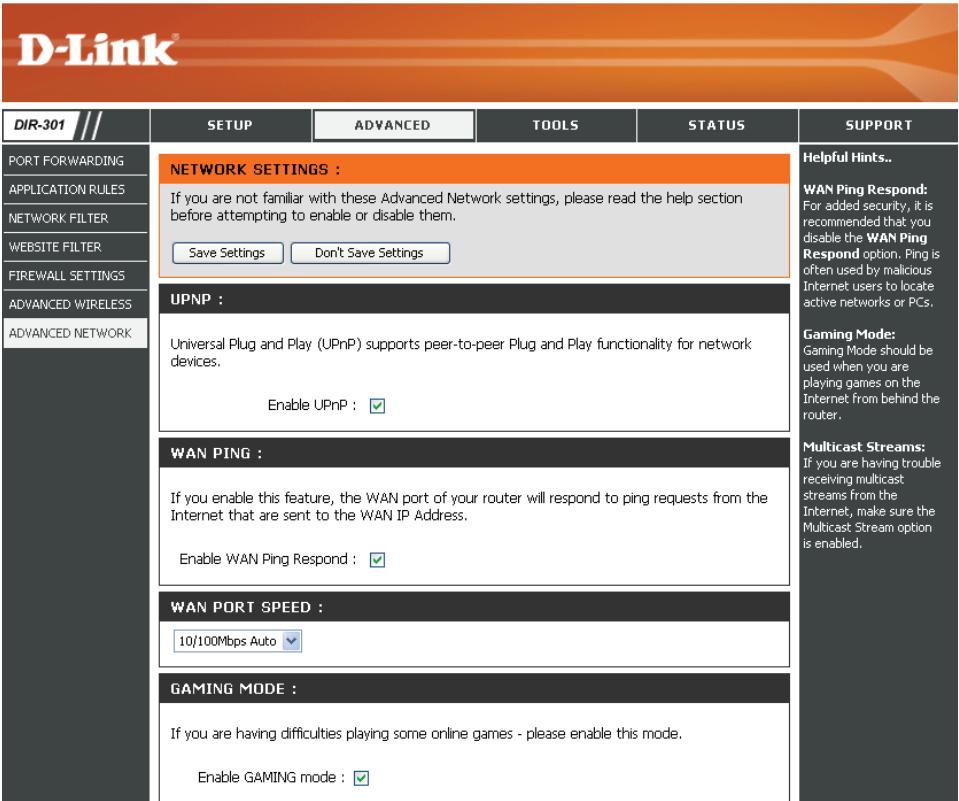 D-LINK DIR-300 - Paramètres réseau avances - 1