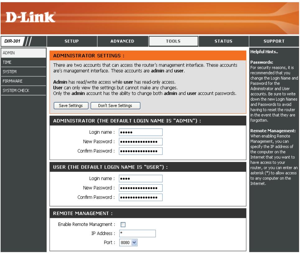 D-LINK DIR-300 - Paramètres administrateur - 1