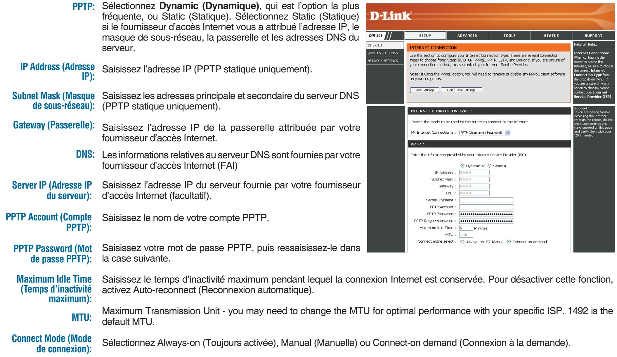 D-LINK DIR-300 - Internet Setup (Configuration Internet) PPTP - 1