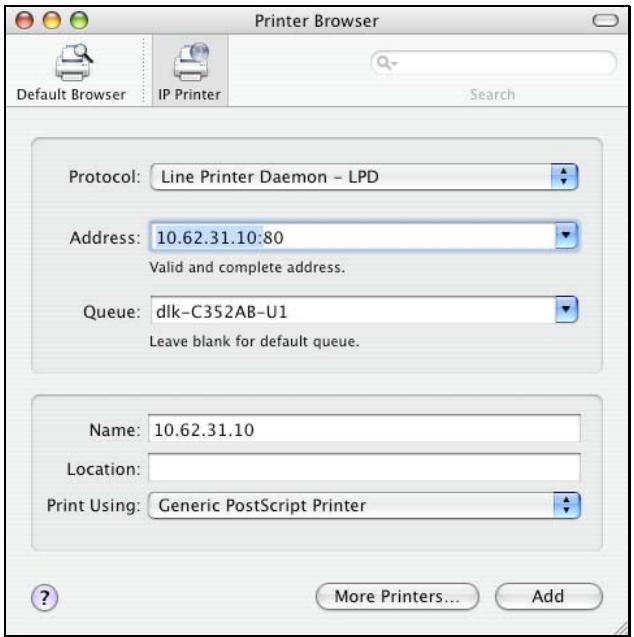 D-LINK DPR-2000 - Pour configurer l'impression IPP : - 1