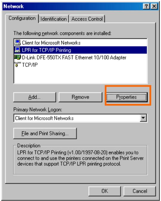 D-LINK DPR-2000 - Impression TCP/IP pour Windows 98SE/ME - 6