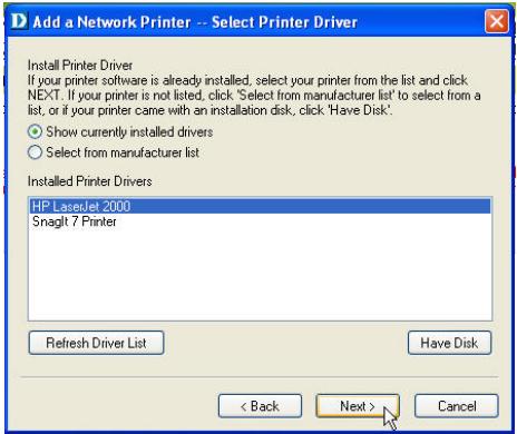 D-LINK DPR-2000 - a. Show currently installed drivers (Afficher les pilotes actulement installés): - 1