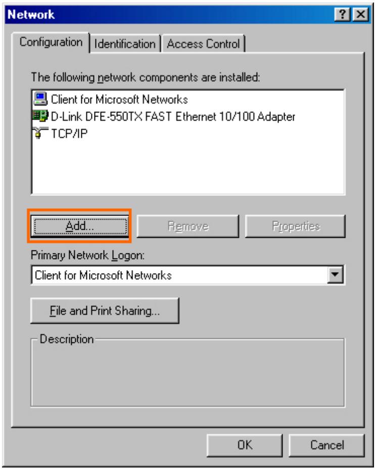 D-LINK DPR-2000 - Impression TCP/IP pour Windows 98SE/ME - 1