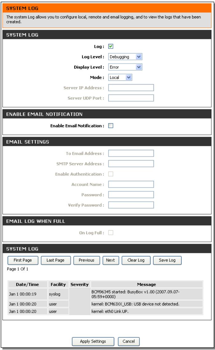 D-LINK DSL-2542B - Journal système - 1