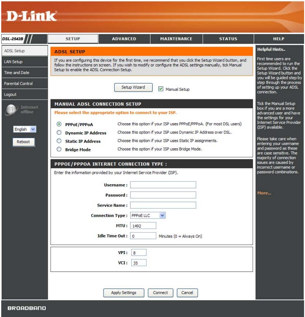 D-LINK DSL-2542B - Configuration RAPIDE - indicateur du temps de réinitialisation - 2